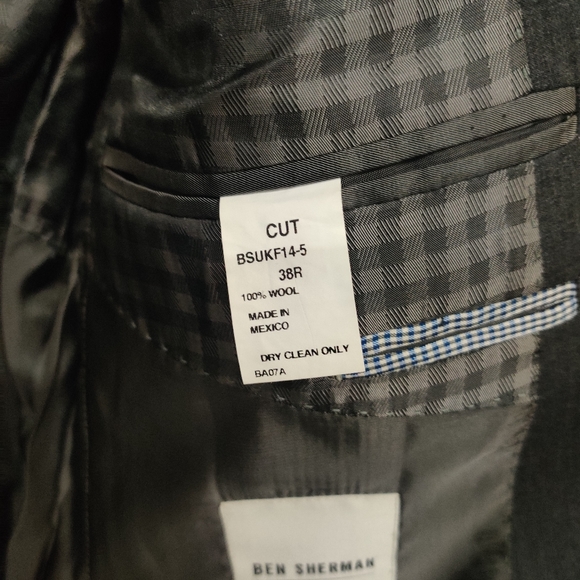 100% wool CHARCOAL GREY blazer BY BEN SHERMAN - Picture 4 of 6